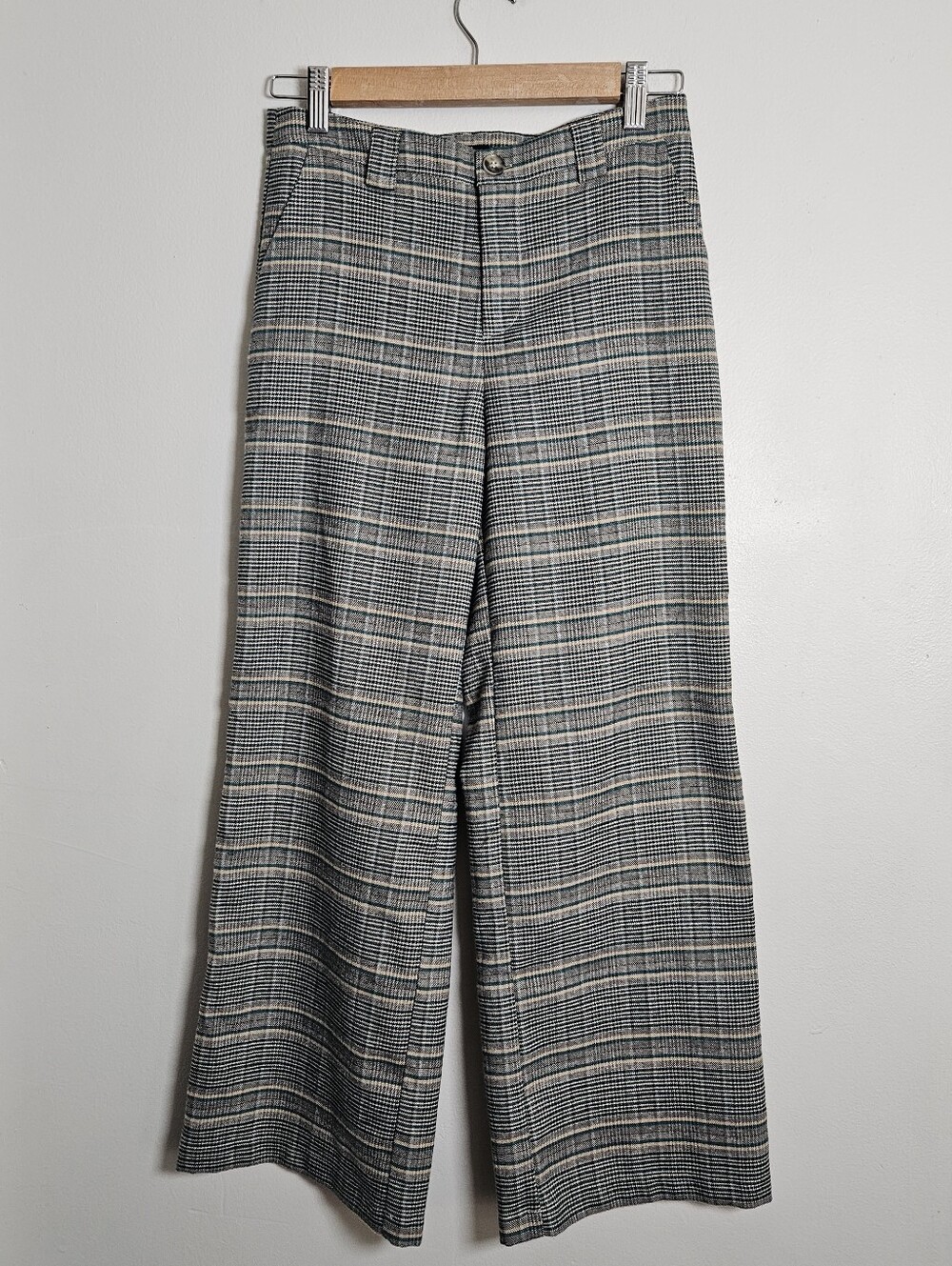 Forever 21 Girls Plaid Wide Leg Trousers Size 11-12 Preppy School Pants